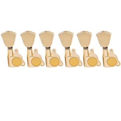 Immagine di Musiclily Pro 6 in Linea Meccaniche per Chitarra Elettrica Stratocaster Telecaster,Dorato Tulip Button