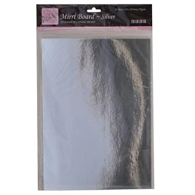 Immagine di Anita&#039;s Mirri Board, Formato A4, 250 g/mq, Confezione da 20, Colore: Argento