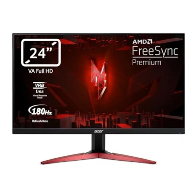 Immagine di Acer Nitro KG241YS3biipf Monitor Gaming PC 24&quot;, Display VA FHD, 180 Hz, 1 ms (VRB), FreeSync Premium, HDMI (2.0), DP (1.2), Lum 250 cd/m2, ZeroFrame, Cavo Incluso, Nero
