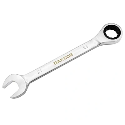 Immagine di DAKCOS Chiave combinata a cricchetto 21 mm metrica in CR V con finitura cromata opaca
