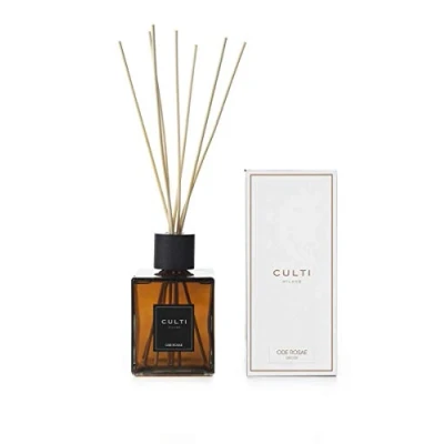 Immagine di Culti Diffusore Bastoncini Decor da 1000 ml Milano Fragranza ODE Rosae, alla Rosa del Marocco e osmanthus. Durata 3 Mesi Metratura 10 a20 mq
