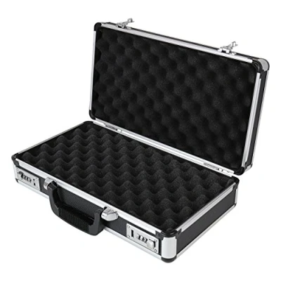 Immagine di HMF 14403 02 Custodia per Pistole in Alluminio con Serratura a Combinazione 42 x 26 12 cm Nero