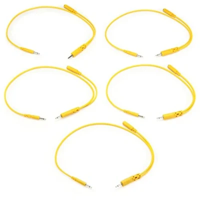 Immagine di HOSA CMM 545Y Hopscotch Patch Cables, 3.5 mm TS with TSF Pigtail to TS, 5 pc, 1.5 ft