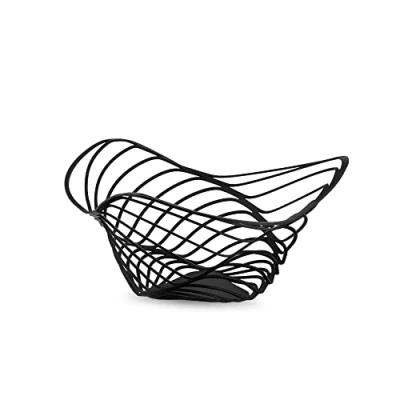 Immagine di Alessi Trinity ACO04/12 B, Portaagrumi di Design, Acciaio Colorato con Resina Epossidica, Nero