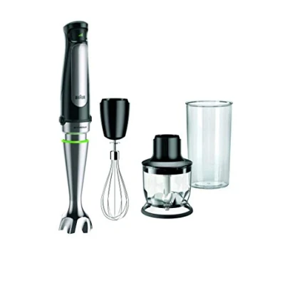 Immagine di Braun MultiQuick7 MQ7025X, 5 ANNI DI ASSISTENZA, Minipimer Frullatore ad Immersione, Dotazione frusta a filo in acciaio, Minitritatutto da 350ml, bicchiere graduato 600ml, 1000W, Tecnologia Tedesca