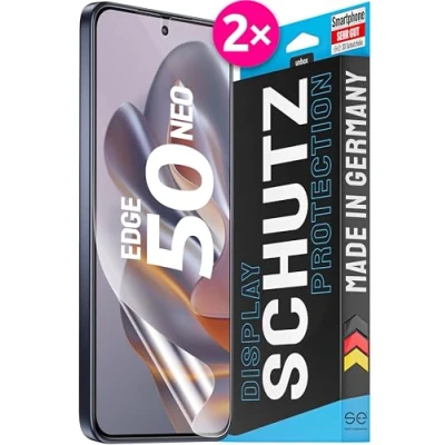 Immagine di Se® 2 pellicole protettive 3D trasparenti per Motorola Edge 50 Neo, autorigenerante, 100% impronte digitali e compatibile con FaceID, facile installazione senza bolle, ultra trasparente, resistente