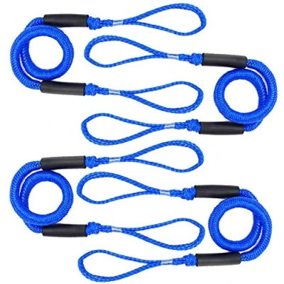 Immagine di Arola Bungee Dock Line Ormeggio Corda per Barca Linea di Ancoraggio Accessori Barche 4 Pezzi (Blu)