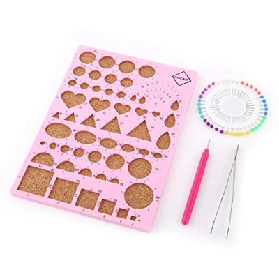 Immagine di 4Pcs Quilling Tools Paper Kit Strumenti Accessori Set Carta Craft Template Board Art Decorazione Fai da te Design Disegno Handcraft Tool(Rosa)