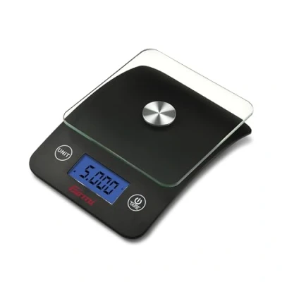 Immagine di Girmi PS25 Bilancia da Cucina Elettronica, Piatto in Vetro, 1Gr/5Kg, Display Retroilluminato, Autospegnimento, Funzione Tara