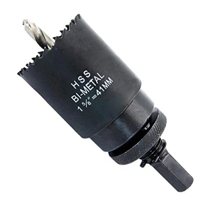 Immagine di Sega a tazza 41mm LAIWEI fresa con mandrino A2 Heavy Duty, 4341 Punte in acciaio, Profondità di taglio 38mm, Per forare legno, profili alluminio, PVC e tubi metallo