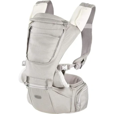 Immagine di Chicco Hip Seat Carrier Marsupio Neonati Ergonomico da 0 Mesi a 15 kg, Porta Bebè 3in1 Multifunzione con Base Rigida Staccabile, Spallacci Imbottiti e Cappuccio Protettivo, 8 Posizioni Beige