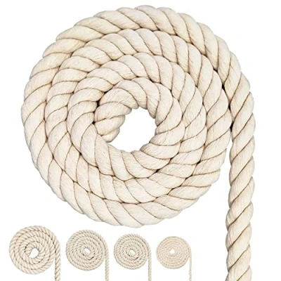 Immagine di Cordoncino di cotone, corda cotone macramè, molte misure, per lavori fai da te, regali (20 mm (5 m)