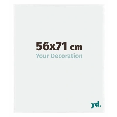 Immagine di yd. Your Decoration Cornice 56x71 cm Decorativa Parete in Plastica con Vetro acryl Antiriflesso Ottima Qualità Bianco Lucente Evry