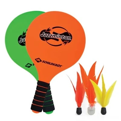 Immagine di Schildkröt® Jazzminton Set, 2 Racchette, 3 Birdies, Palla LED per Giocare di Notte, Set Rachette da Spiaggia, Grande Divertimento