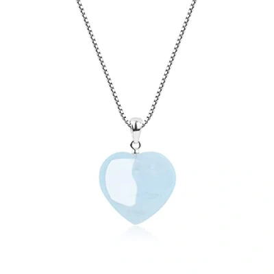 Immagine di COAI Collana da Donna in Argento Sterling con Ciondolo Cuore di Acquamarina