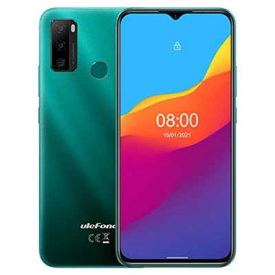 Immagine di Ulefone Android 11 Smartphone Offerta, NOTE 10 Cellulare, DUAL SIM+SD Dedicata, Batteria 5500 mAh (OTG Reverse Charge), ROM 32GB, Schermo Waterdrop da 6,52’’, Impronta Digitale+Face ID GPS Verde