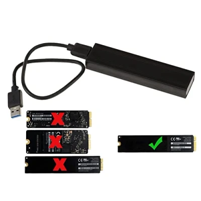 Immagine di KALEA INFORMATIQUE Custodia esterna compatibile per SSD Mac Air 2012 a USB3 (USB 3.0 SUPERSPEED) 8+18 pin (A1466 A1465 MD223 MD224 MD231 MD232)