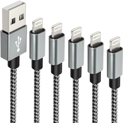 Immagine di IDISON Cavo iPhone 5 Pezzi Multi, lungo 2 Metri+2m+3 Metri+1m+1metro,Cavetto usb MFi,cavo Lightning ricarica Nylon per 14 13 12 11 Pro Mini Max XS XR 8 Plus 7 6s 5s 5c
