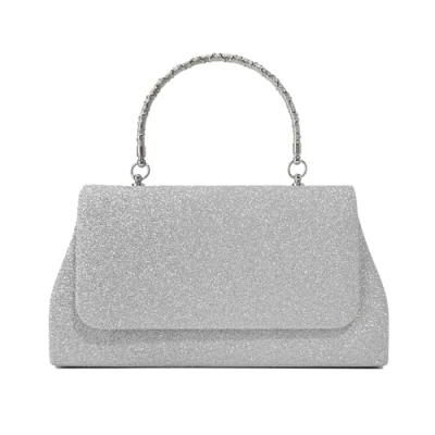 Immagine di RPAEOY Pochette Donna Glitterata Busta Retrò Serata di Festa Borsetta Piccola Borsa a Tracolla con Catena Clutches Borse per Matrimoni Cerimonia Argento