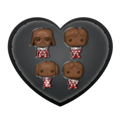 Immagine di Funko Pocket POP! Star Wars Valentines Box 4 Pack Darth Vader (Choc) Portachiavi Mini Figura in Vinile da Collezione Novità Riempitivi per Calze Idea Regalo