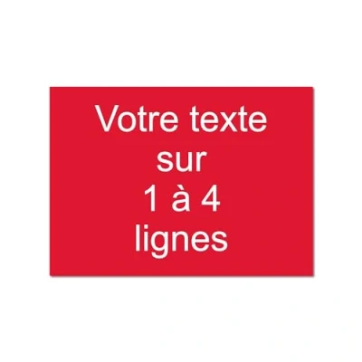 Immagine di Targhetta incisa personalizzata 1 a 4 righe, 19,5 x 14 cm, autoadesiva, colore: Rosso