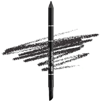 Immagine di Impala Matita Occhi Waterproof con Gomma in Silicone 02 Grigio Scuro Glitter Texture Cremosa Facile da Applicare Colore Intenso, Durevole e Resistente all&#039;Acqua