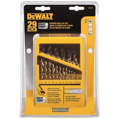 Immagine di Dewalt DW1369 Set di punte per trapano in titanio con punta pilota, 29 pezzi