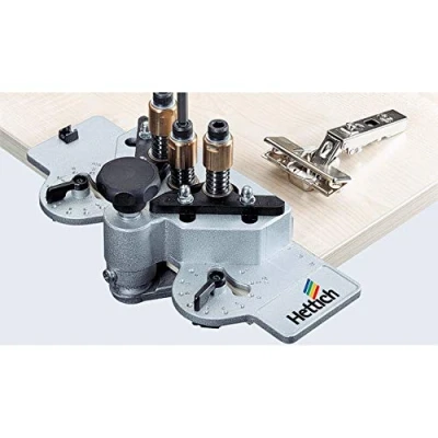 Immagine di Hettich, Trapano Multimandrino, Modello Di Drilljig Cerniera 35/2X10, Funziona con cerniere, Slide on, Selekta Pro., Perforazione angolare esatta, nessuna deriva stoppino