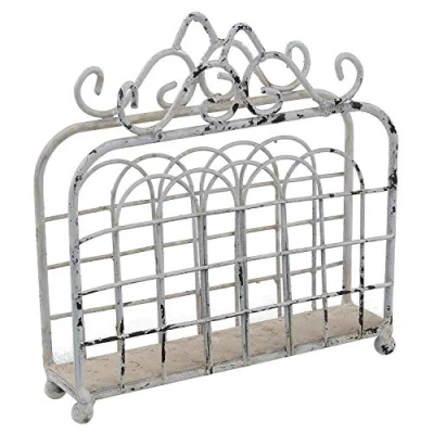 Immagine di MACOSA SA807 Portatovaglioli vintage in stile rustico shabby chic, metallo