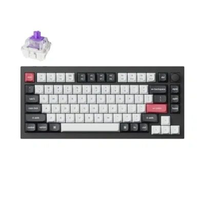 Immagine di Keychron Q1 HE Tastiera Meccanica Senza fili con Hall Effect Gateron Double Rail Magnetic Switch Nebula, Rapid Trigger, QMK 2,4 GHz Bluetooth RGB Compatibile Mac Windows Linux Nero