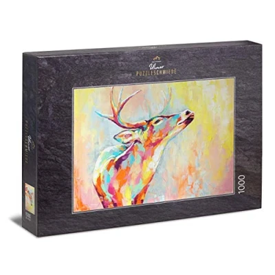 Immagine di Ulmer Puzzleschmiede Puzzle Cervo colorato: 1000 Pezzi colorato Come la Moderna Pittura a Olio