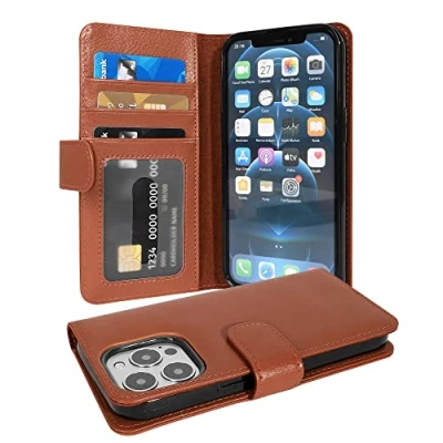 Immagine di Cadorabo Custodia Libro compatibile con Apple iPhone 13 PRO MAX in MARRONE CIOCCOLATA 3 Vani di Carte e Chiusura Magnetica Portafoglio Cover Case Wallet Book Etui Protezione