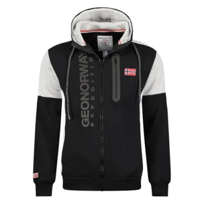 Immagine di Geographical Norway Fagozip Men Felpa con Cappuccio, Noir, M Uomo