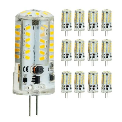 Immagine di Lampadina LED G4, 1,5 W, 3 4 4,5 12 V, angolo di diffusione 360, luce bianca calda 3000 K, non dimmerabile, in silicone, confezione da (AC DC W)