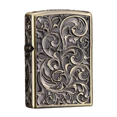 Immagine di junweideyi accendino in stile cinese dei regali, sostituibile per Zippo (solo custodia), dimensioni inserto compatibile 3,6 cm x 1,2 5 cm, alloggiamento (stile 5)