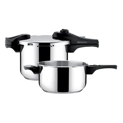 Immagine di Tescoma 701710 Set due Pentole a Pressione da 4.0 e 6.0 lt, Acciaio inossidabile, linea Bio Exclusive + Duo