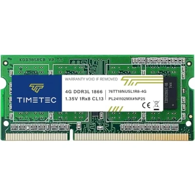Immagine di Timetec DDR3L/DDR3 1600MHz 2Rx8 Dual Rank 204 Pin SODIMM Computer Modulo RAM Aggiornamento (1866Mhz 4GB)
