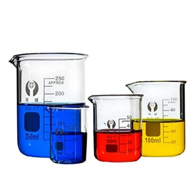 Immagine di TuToy 5Pcs 5Ml 10Ml 25Ml 50Ml 100Ml becher set bicchiere di vetro resistente alle alte temperature scala borosilicato misura del volume vetreria da laboratorio