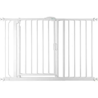 Immagine di Safetots Cancelletto per Scale a Chiusura Automatica Pressione, 118.2 cm 125.2 cm, Bianco, Bambini, Barriera di Sicurezza Bambini