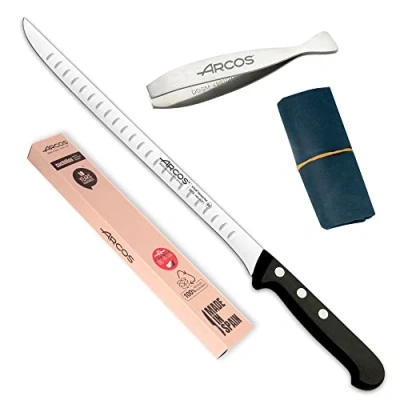 Immagine di Arcos prosciutto professionale alveoli include pinza per coltello coltelli acciaio inossidabile Nitrum 240 mm