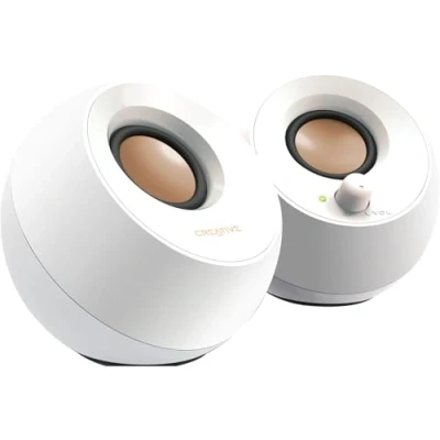 Immagine di Sistema di altoparlanti desktop moderno Creative Pebble con alimentazione USB 2.0 (Bianco)