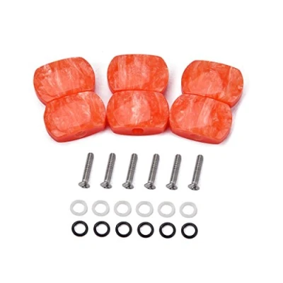 Immagine di Alnicov chitarra Tuning Peg Tuner Meccaniche Pulsanti Manopole Manico per parti di Set 6 Jade Red