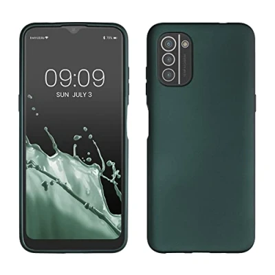Immagine di kwmobile Custodia Compatibile con Nokia G21 / G11 Cover Back Case Morbida Protezione in Silicone TPU Effetto metallizzato petrolio