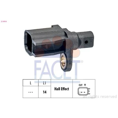 Immagine di FACET 21.0018 Sensore ABS Made in Italy OE Equivalent FORD: S Max Mk1, MONDEO 4 Turnier, Focus C Max, VOLVO: XC60 I, XC70 II Station Wagon, V50