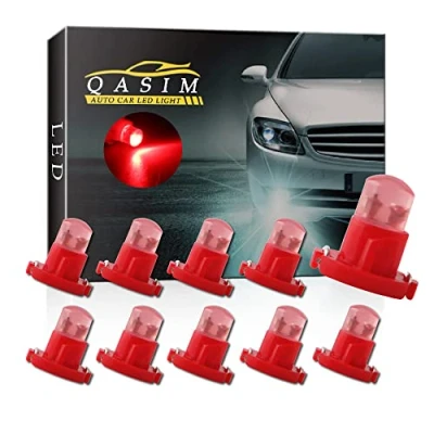 Immagine di Qasim 10x T4.2 LED COB Lampadine 1SMD Rosso per auto Luce Cruscotto Strumento Tachimetro Pannello DC 12V