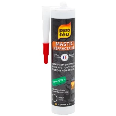 Immagine di PYRO FEU 24911 12 Stucco refrattario cartuccia 310 ml per sigillare stufe e caminetti