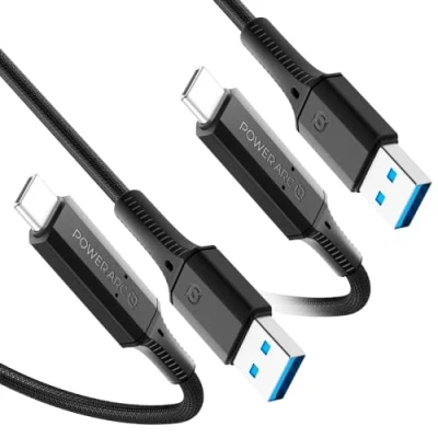 Immagine di Power Arc ArcWire 2Pack USB C 3.0 Cable 1m Tipo Fast Charging 5Gbps PET Quick Charge Compatibile con Galaxy S21 S20 S10 S9 S8 Note 20 10 9 8 Plus A Z Flip Fold Google Pixel