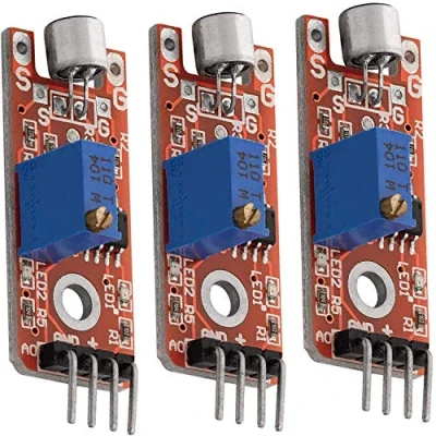 Immagine di AZDelivery 3 x KY 038 Modulo Microfono di Cattura del Suono Sensore Tono Vocale compatibile con Arduino incluso un E Book!