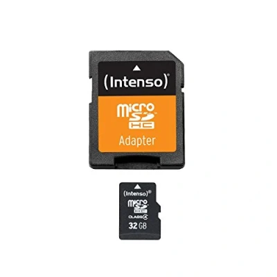 Immagine di Intenso Scheda di Memoria cicroSDHC Memory Card da 32 GB, Class 4 (con Adattatore SD), Nero