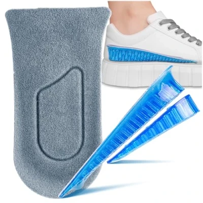 Immagine di SULPO Mezza solette da uomo, per aumentare l&#039;altezza, scarpe, cuscino ortopedico in gel, rialzo del tallone comodo supporto talloni e differenza di lunghezza delle gambe